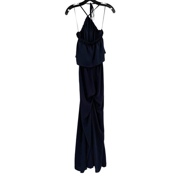 RAMY BROOK Jumpsuit NEW Size XXS Navy Blue Norah Halter Evening $545 Wide Leg. - Picture 4 of 4